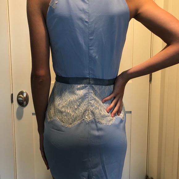 Beautiful blue with cream lace dress - Picture 2 of 10